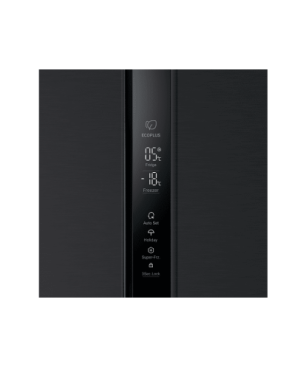 HAIER HSR3918ENPB Kühl-Gefrierkombination Side by Side (317 kWh/Jahr, E, 177,5 cm hoch, Schwarz)