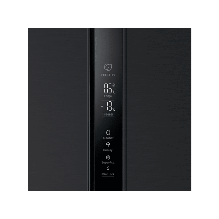 HAIER HSR3918ENPB Kühl-Gefrierkombination Side by Side (317 kWh/Jahr, E, 177,5 cm hoch, Schwarz)