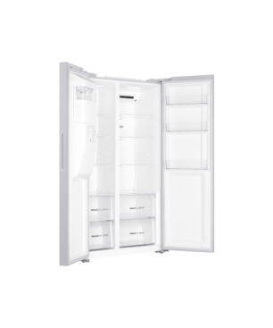 HAIER HSR3918FIPW Kühl-Gefrierkombination Side-by-Side (393 kWh/Jahr, F, 177,5 cm hoch, Weiß)