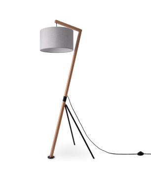 PACO HOME GALLOW Stoff-Design Stehleuchte, Farbe (laut Hersteller): Bambus