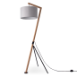 PACO HOME GALLOW Stoff-Design Stehleuchte, Farbe (laut Hersteller): Bambus