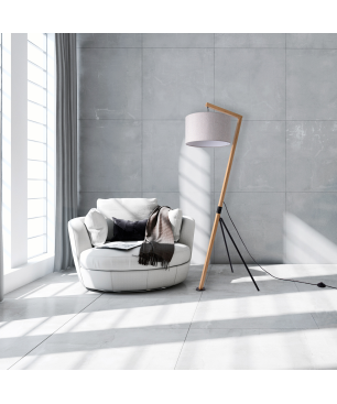 PACO HOME GALLOW Stoff-Design Stehleuchte, Farbe (laut Hersteller): Bambus