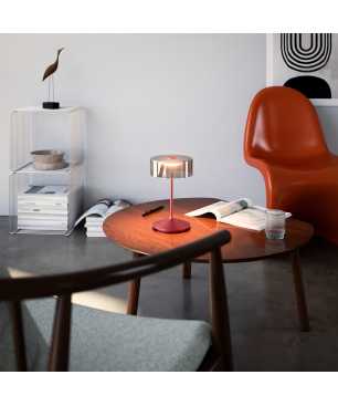 SIGOR Akku-Glasleuchte NUMOTION Tischlampe warmweiss kirschrot