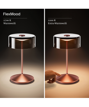 SIGOR Akku-Glasleuchte NUMOTION Tischlampe warmweiss rosegold