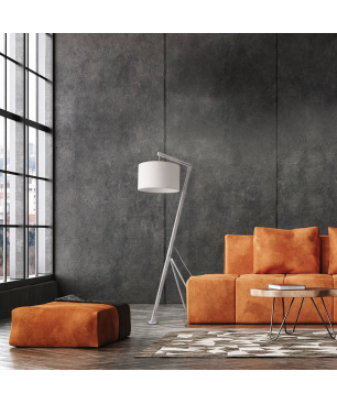 PACO HOME GALLOW Stoff-Design Stehleuchte, Material: Kiefernholz