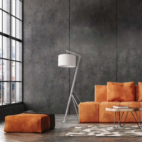 PACO HOME GALLOW Stoff-Design Stehleuchte, Material: Kiefernholz