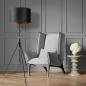 PACO HOME NAOMI Uni-Design Stehleuchte, Material Lampenschirm: Velour (90% Dacron, 10% Spandex)