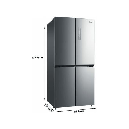 MIDEA MERM482FGF02 Side-by-Side (F, 1775 mm hoch, Inox)