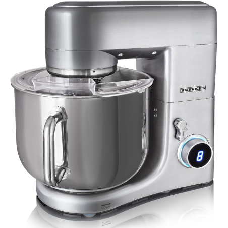 HEINRICHS HKM 8110 Küchenmaschine Silber (Rührschüsselkapazität: 11 Liter, 1800 Watt)