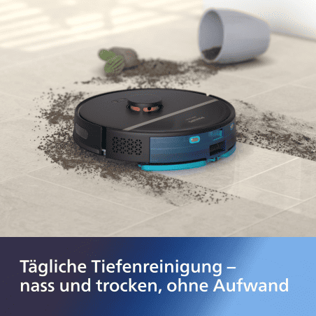 PHILIPS XU3000/01 HomeRun 3000 Series Aqua mit Wischfunktion und App connection Saugroboter