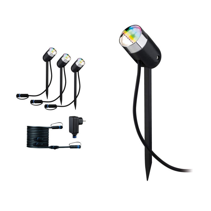 PAULMANN LICHT Smart Home Zigbee Plug & Shine Basisset Spot Pike Smart Home Zigbee Farbwechsel RGBW|Tunable White