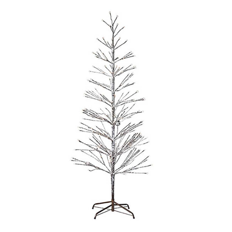 KIOM Led Baum 180 x 80 cm braun & schneeweiß für Innen + Außen 11120 Led Baum warmweiß