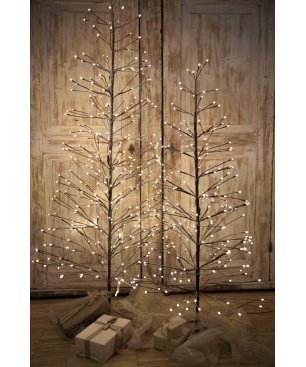 KIOM Led Baum 180 x 80 cm braun & schneeweiß für Innen + Außen 11120 Led Baum warmweiß