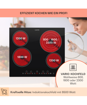 KLARSTEIN Virtuosa Keramikkochfeld Einbauherd (Kochfelder: 4)