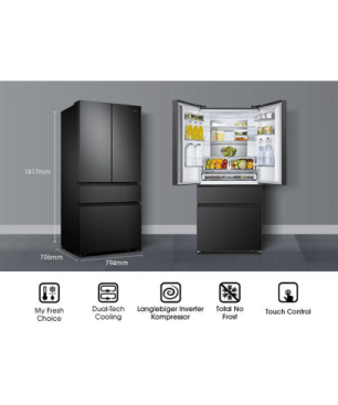 HISENSE RF540N4SBF2 French Door (E, 1817 mm hoch, Schwarz)