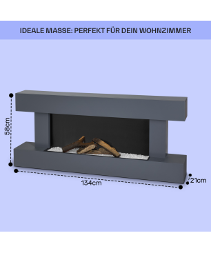 KLARSTEIN Studio Light & Fire Elektrischer Kamin (2000 Watt), Kabellänge: ca. 105 cm