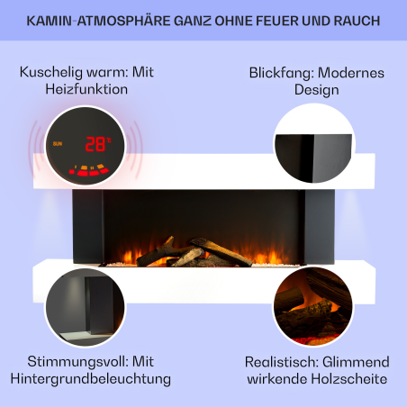 KLARSTEIN Studio Light & Fire 1 Elektrischer Kamin (2000 Watt)