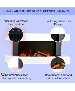 KLARSTEIN Studio Light & Fire Elektrischer Kamin (2000 Watt), Gewicht: ca. 24,5 kg
