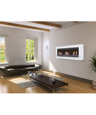 PURLINE Bioethanol-Wandkamin extra Grosses Design wandmontierter Biokamin (6000 Watt)