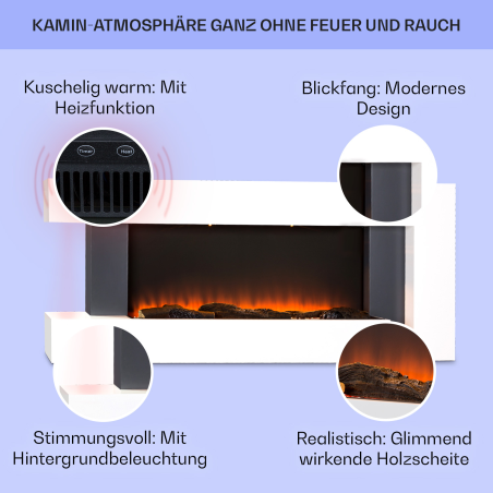 KLARSTEIN Studio Light & Fire Elektrischer Kamin (2000 Watt)