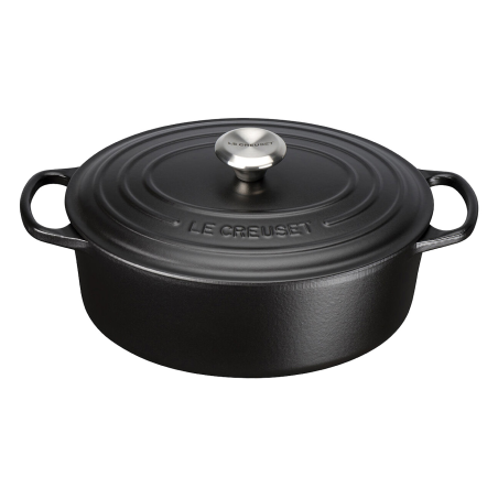 LE CREUSET Bräter oval 29 cm Topf Metall schwarz