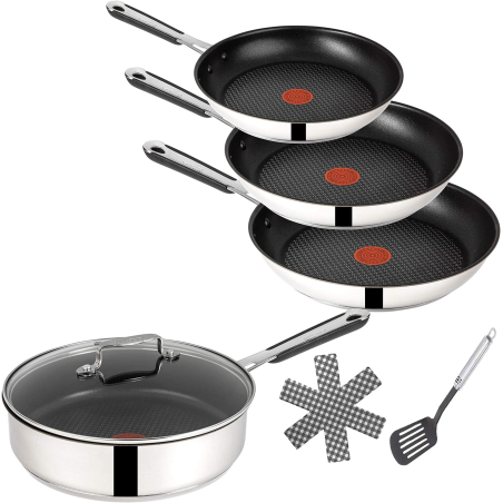 TEFAL E30 Jamie Oliver 7 Tlg Pfannenset (Edelstahl, Beschichtung: Titanium)