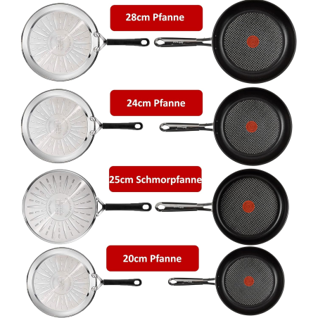 TEFAL E30 Jamie Oliver 7 Tlg Pfannenset (Edelstahl, Beschichtung: Titanium)