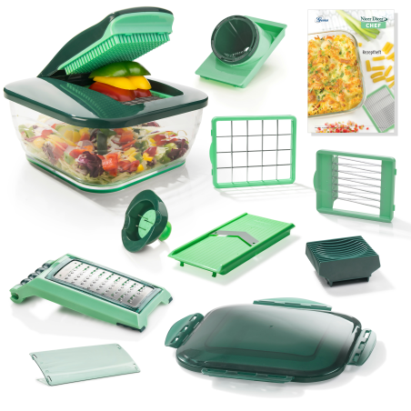 GENIUS Nicer Dicer Chef 15-tlg. Hobel-Set Grün
