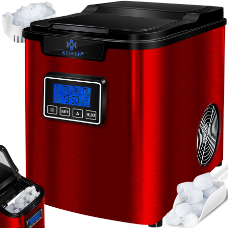 KESSER 22050 Eiswürfelbereiter Eiswürfelmaschine (150 Watt, rot)