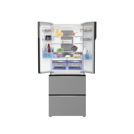 BEKO GNE490E30DZXPN French Door (F, 383 kWh, 1920 mm hoch, Edelstahl-Look)