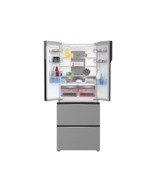 BEKO GNE490E30DZXPN French Door (F, 383 kWh, 1920 mm hoch, Edelstahl-Look)