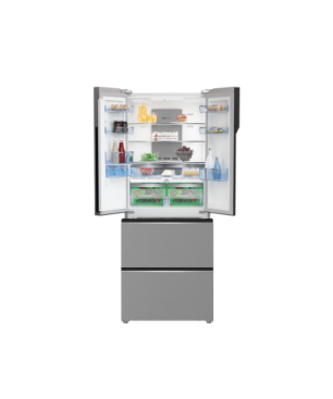 BEKO GNE490E30DZXPN French Door (F, 383 kWh, 1920 mm hoch, Edelstahl-Look)