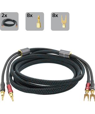 OEHLBACH Transform Dual-Plug, Exzellentes Set Banana/Kabelschuh, Lautsprecherkabel, 300 cm