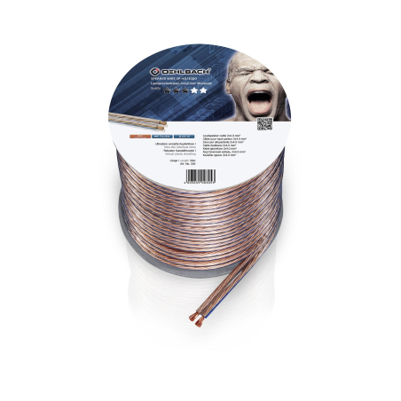 OEHLBACH D1C305 SPEAKER WIRE SP-40 30M SPULE TRANSPARENT Lautsprecherkabel, Transparent/Kupfer
