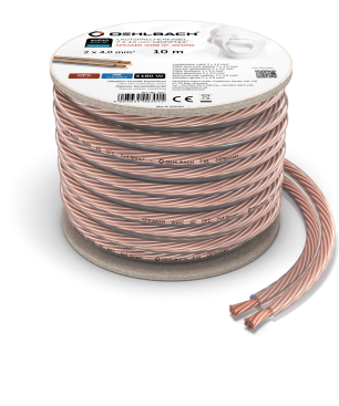 OEHLBACH D1C305 SPEAKER WIRE SP-40 30M SPULE TRANSPARENT Lautsprecherkabel, Transparent/Kupfer