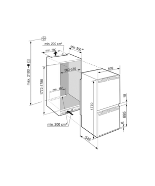 LIEBHERR ICe 5103-20 Pure Kühlgefrierkombination (E, 228,10 kWh, 1770 mm hoch, Weiß)