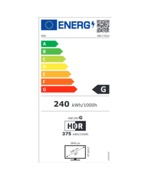 TCL 98 C 735 QLED TV (Flat, 98 Zoll / 248,92 cm, UHD 4K, Google TV)