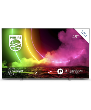 PHILIPS 48 OLED 806/12 OLED TV (Flat, 48 Zoll / 121,92 cm, UHD 4K, Ambilight, Android TV)