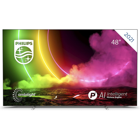 PHILIPS 48 OLED 806/12 OLED TV (Flat, 48 Zoll / 121,92 cm, UHD 4K, Ambilight, Android TV)