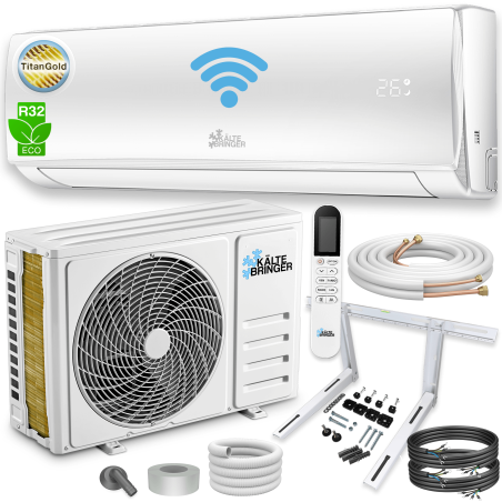 KÄLTEBRINGER KB51 Quick Connect mit Wandhalterung Split Klimagerät weiß Energieeffizienzklasse: A++, Max. Raumgröße: 95 m²