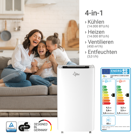 SUNTEC Impuls 14.000 Eco R290 APP Mobiles Klimagerät Weiß (Max. Raumgröße: 70 m², EEK: A)