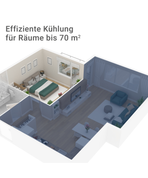 SUNTEC Impuls 14.000 Eco R290 APP Mobiles Klimagerät Weiß (Max. Raumgröße: 70 m², EEK: A)