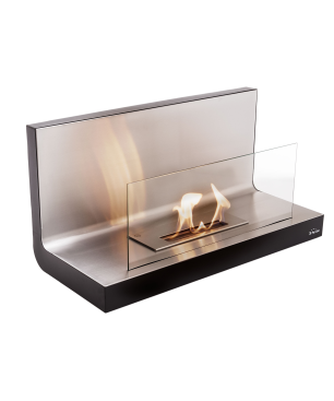 PURLINE Bioethanol-Wandkamin aus Weißstahl mit Einscheibensicherheitsglas wandmontierter Biokamin (2000 Watt)
