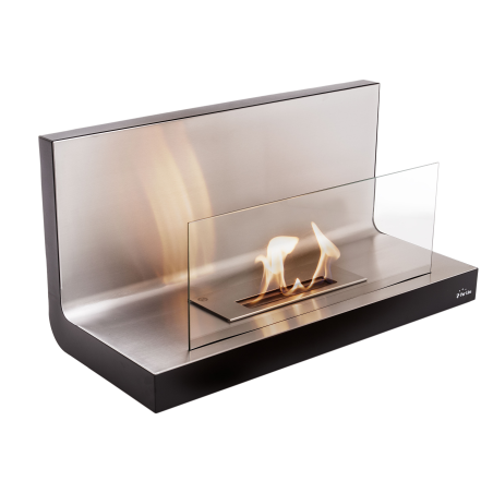 PURLINE Bioethanol-Wandkamin aus Weißstahl mit Einscheibensicherheitsglas wandmontierter Biokamin (2000 Watt)