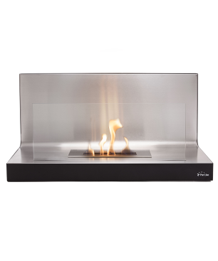 PURLINE Bioethanol-Wandkamin aus Weißstahl mit Einscheibensicherheitsglas wandmontierter Biokamin (2000 Watt)