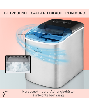 KLARSTEIN On-The-Rocks Eiswürfelmaschine (120 Watt, Silber)