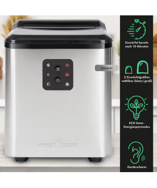 PROFICOOK PC-EWB 1253 Eiswürfelmaschine (120 Watt, Silber)