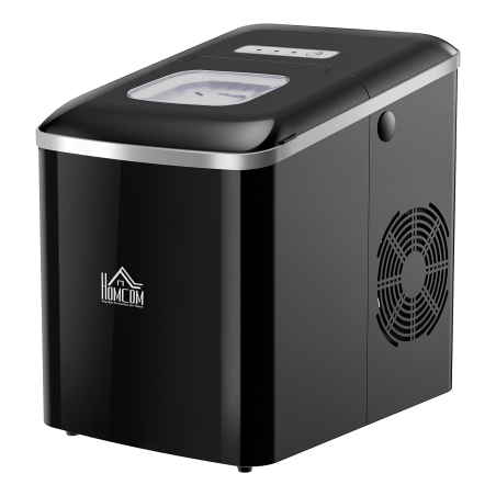 HOMCOM mit automatischer Reinigungsfunktion Eiswürfelmaschine (120 Watt, Schwarz)