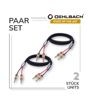 OEHLBACH Fusion Two B, High End Set mit Bananenstecker Stereo, Lautsprecherkabel, 400 cm