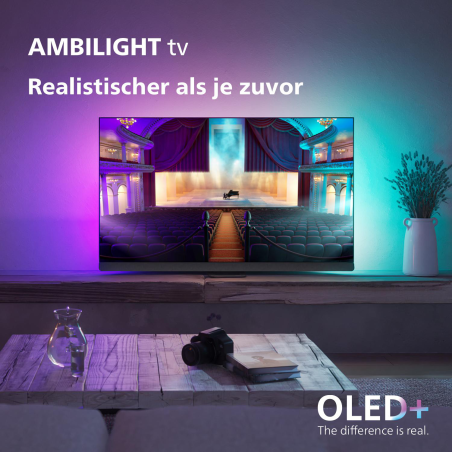 PHILIPS 65OLED908/12 OLED TV (Flat, 65 Zoll / 164 cm, UHD 4K, SMART TV, Ambilight, Google TV 12)